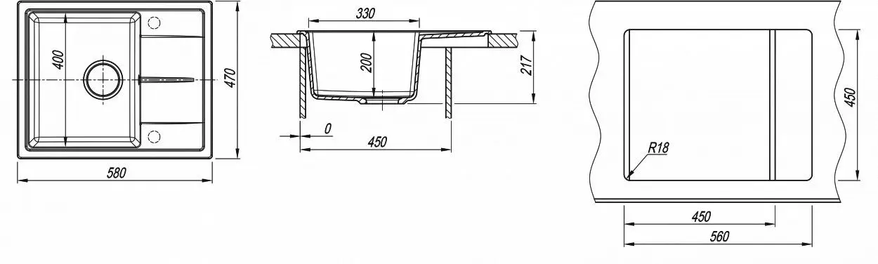 Chiuveta Dr.Gans Nica 580 (Grey) - 2