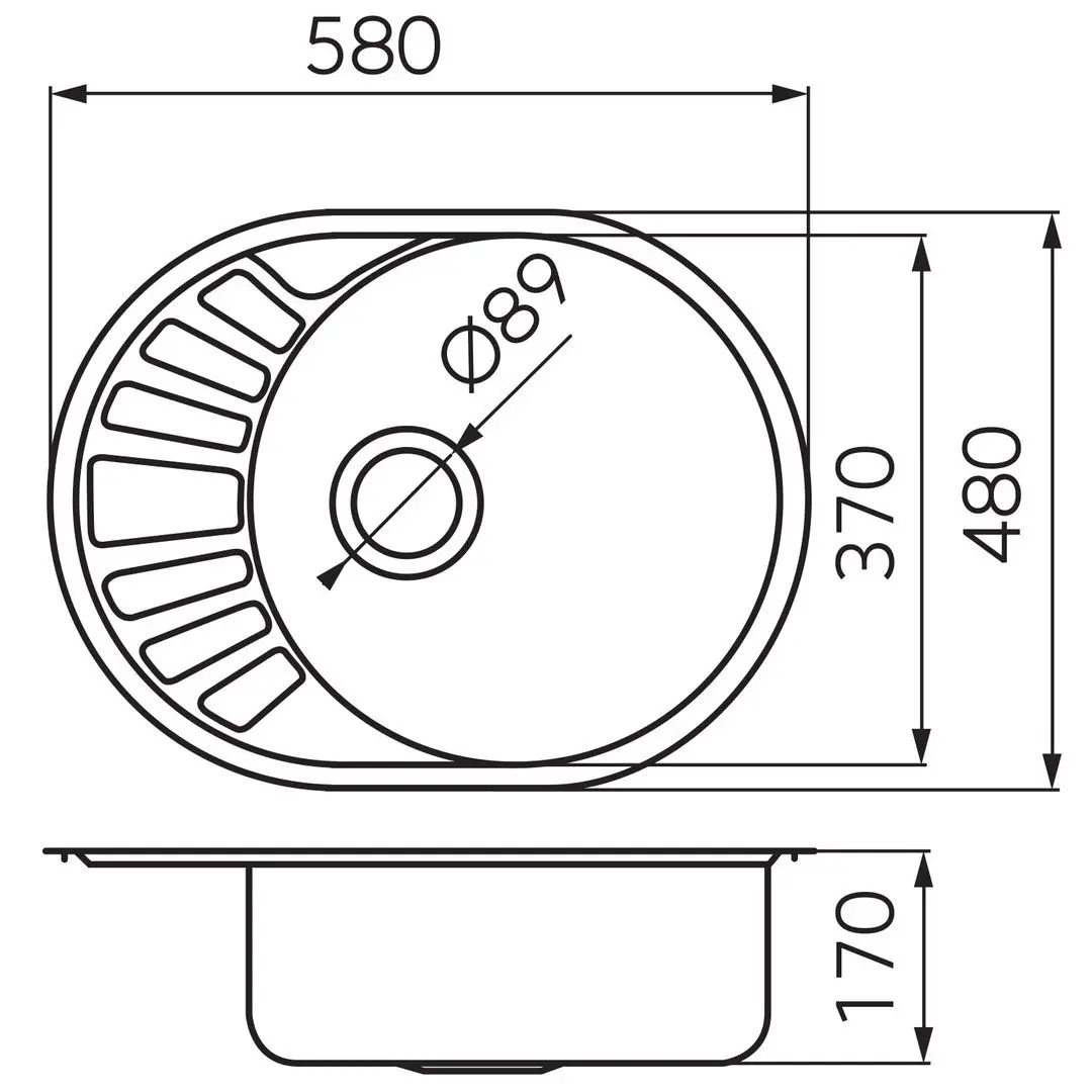 Chiuveta Ferro DR45/58.H (Inox)
