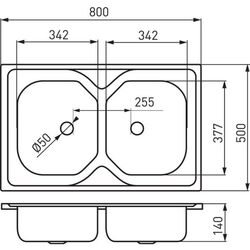 Chiuveta Ferro DR50/80D.H (Inox) Thumb