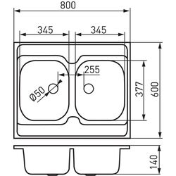 Chiuveta Ferro DR60/80D.H (Inox) Thumb