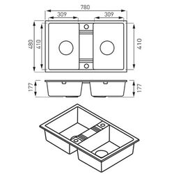 Мойка Ferro DRGM2/48/78BA (Graphite) Thumb