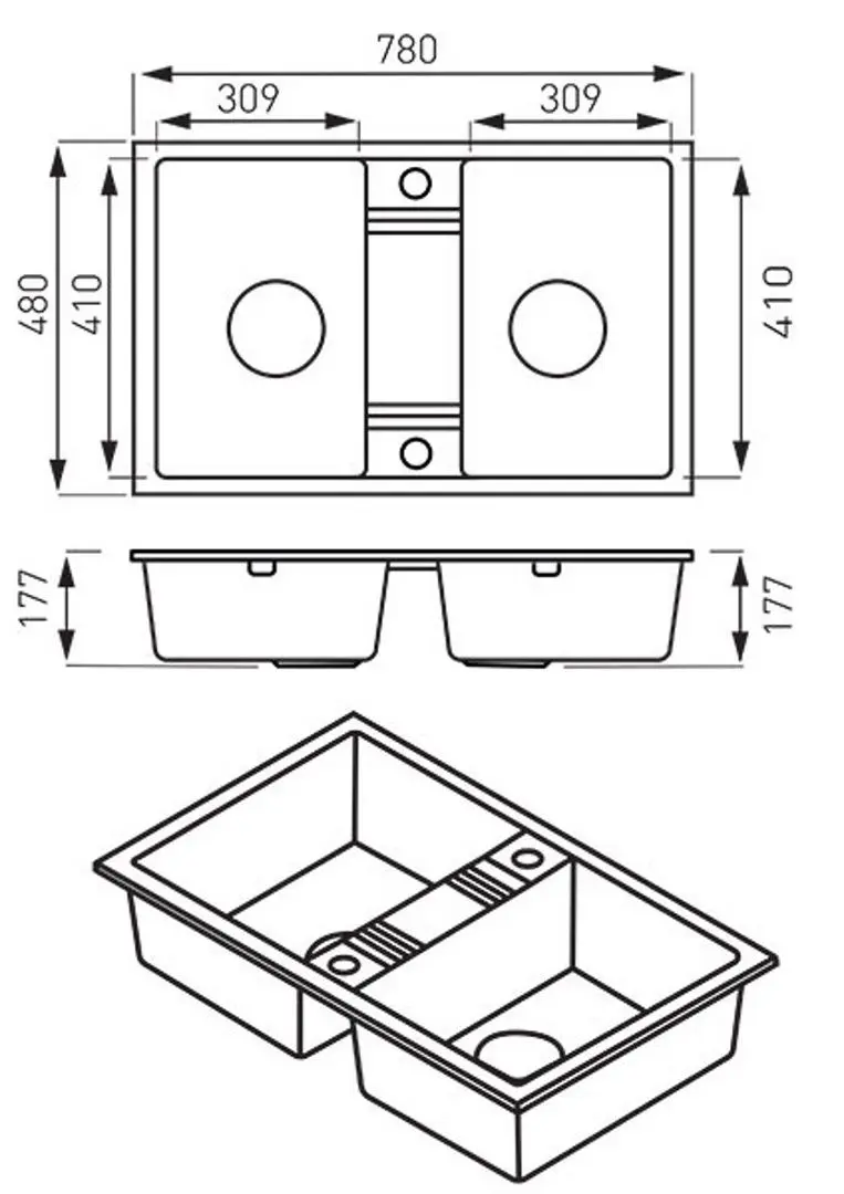 Мойка Ferro DRGM2/48/78BA (Graphite)