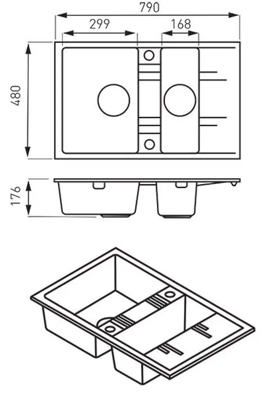 Мойка Ferro DRGM3/48/79SA (Sand)
