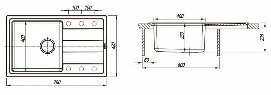 Мойка Florentina Combi 780 (Anthracite) - 4