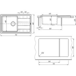 Кухонная мойка Florentina Combi 780 (Beige) Thumb