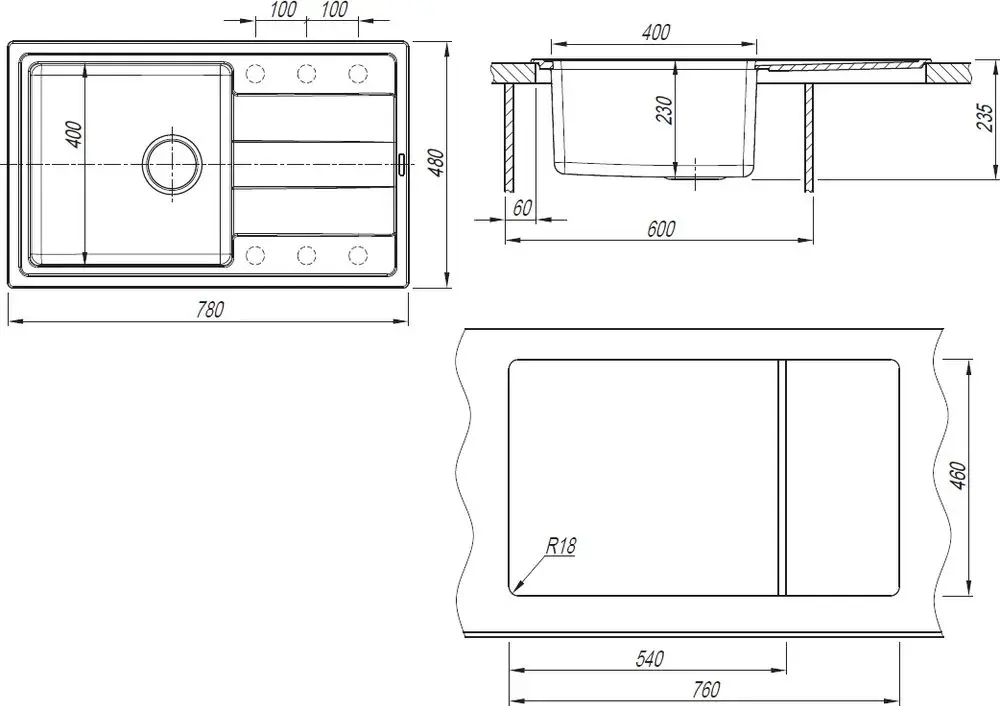 Кухонная мойка Florentina Combi 780 (Beige)