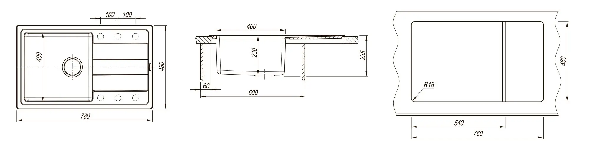 Кухонная мойка Florentina Combi 780 (Jasmine)