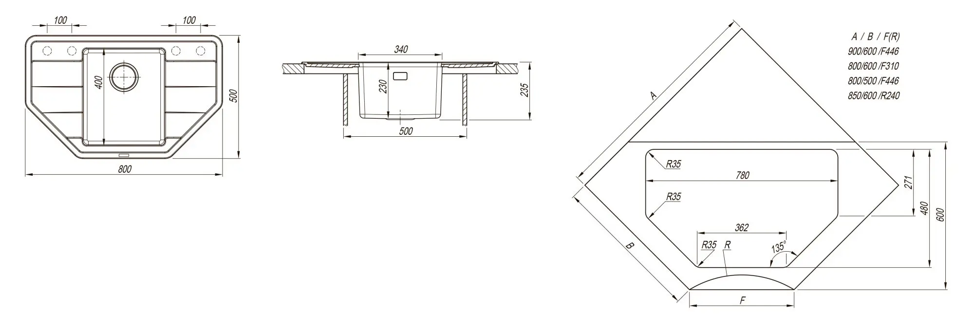 Кухонная мойка Florentina Combi 800C (Jasmine)