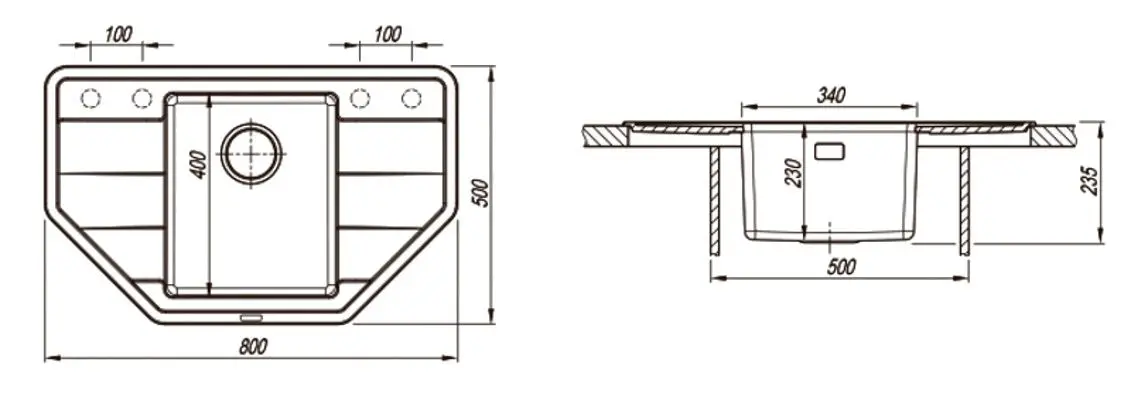 Кухонная мойка Florentina Combi 800С (Gray) - 2