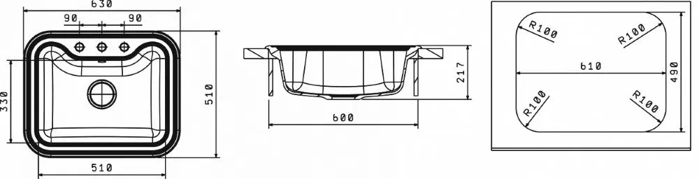 Chiuveta Florentina Krit-630 (Antracite)