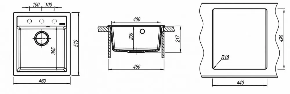 Chiuveta Florentina Lipsi 460 (Anthracite)