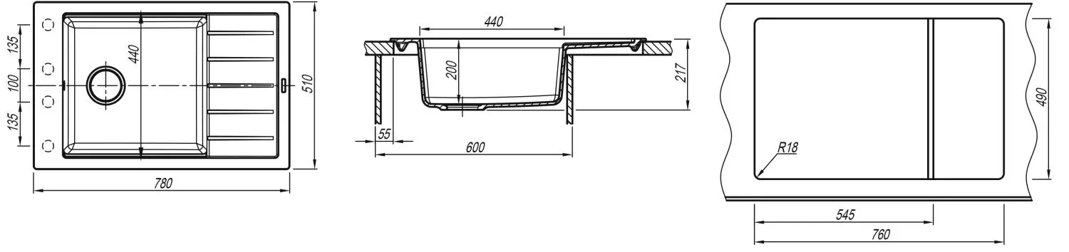 Кухонная мойка Florentina Lipsi 780P (Jasmine)