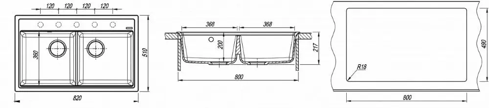 Кухонная мойка Florentina Lipsi 820 (Cappuccino)