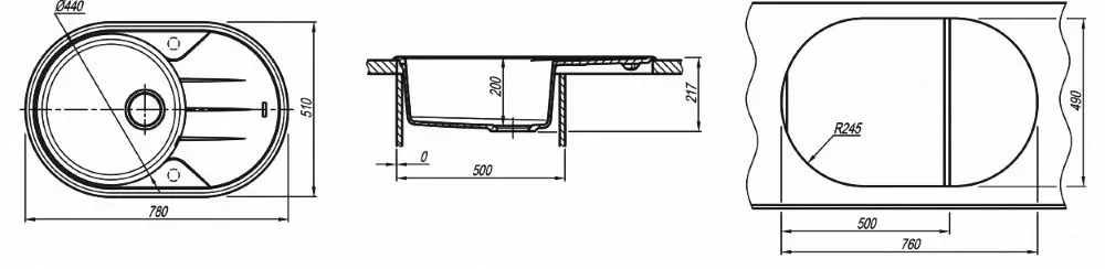 Chiuveta Florentina Lotos 780 (Anthracite)
