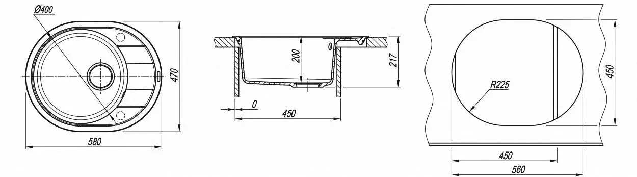 Chiuveta Florentina Rodos 580 (Grey)