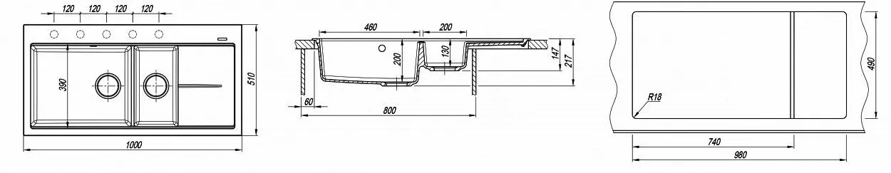 Chiuveta Florentina Rossana (Antracit)