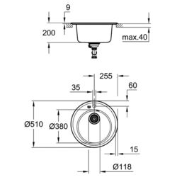 Chiuveta Grohe K200 31656AT0 (Gray Granite) Thumb