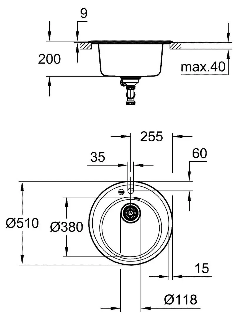 Chiuveta Grohe K200 31656AT0 (Gray Granite)