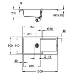 Chiuveta Grohe K500 31645AT0 (Granite Gray) Thumb