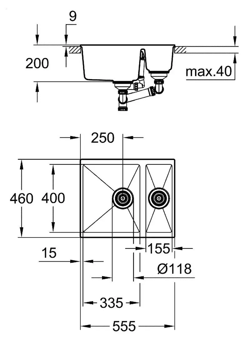 Chiuveta Grohe K500 31648AP0 (Granite Black)