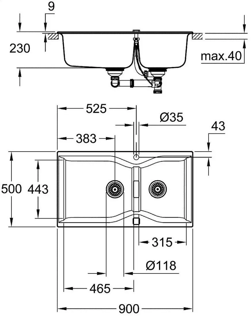Chiuveta Grohe K700 31658AT0 (Granite Gray) - 4