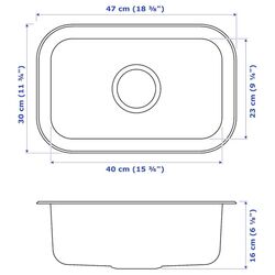 Мойка Ikea Boholmen 1 чаша 47x30 (Нержавеющая Cталь) Thumb