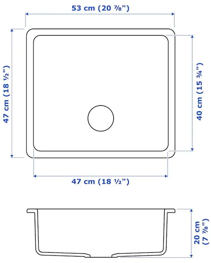 Мойка Ikea Havsen 1 чаша 53x47 (Белый) - 5