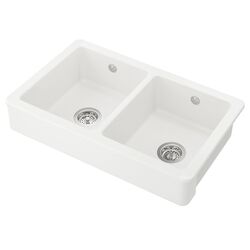 Chiuveta Ikea Havsen 2 cuve/front vizibil 82x48 (Alb)