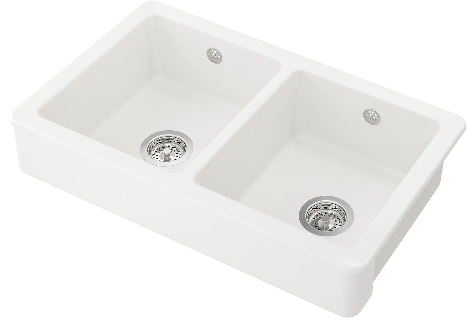 Chiuveta Ikea Havsen 2 cuve/front vizibil 82x48 (Alb)