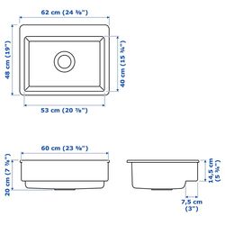 Chiuveta Ikea Havsen front vizibil 62x48 (Alb) Thumb