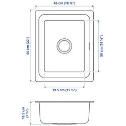 Chiuveta Ikea Hillesjon 1 cuva 56x46 (Inox) Thumb