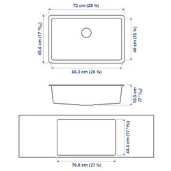 Chiuveta Ikea Kilsviken 1 cuva 72x46 (Negru) Thumb