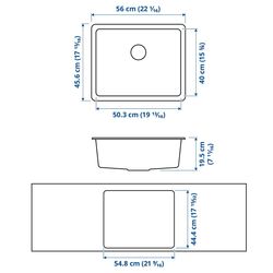Chiuveta Ikea Kilsviken 1 cuva/compozit cuarţ 56x46 (Gri/Bej) Thumb