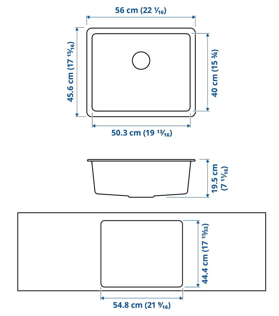 Chiuveta Ikea Kilsviken 1 cuva/compozit cuarţ 56x46 (Gri/Bej)