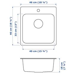 Chiuveta Ikea Langudden 1 cuva 46x46 (Inox) Thumb