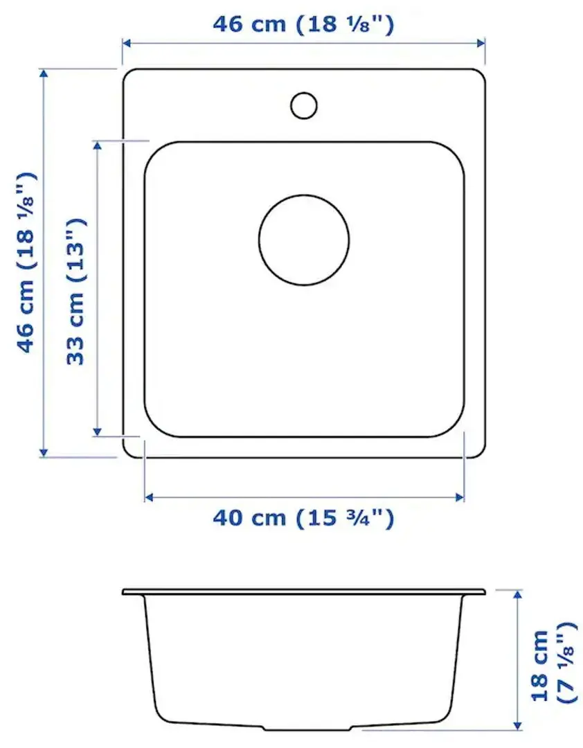 Chiuveta Ikea Langudden 1 cuva 46x46 (Inox)