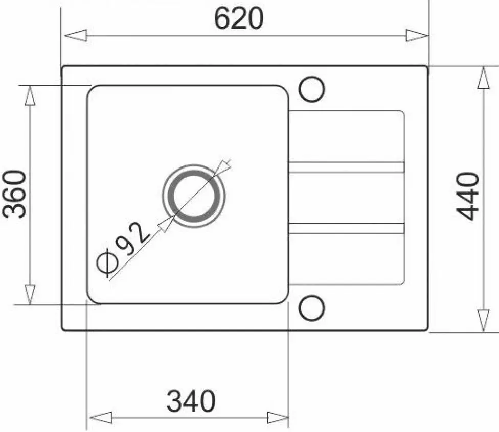 Мойка Maidsinks Promo 62x44 1B 1D (Black)