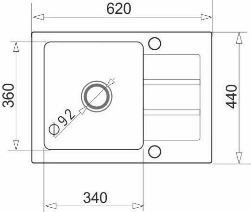 Chiuveta Maidsinks Promo 62x44 1D (Black)