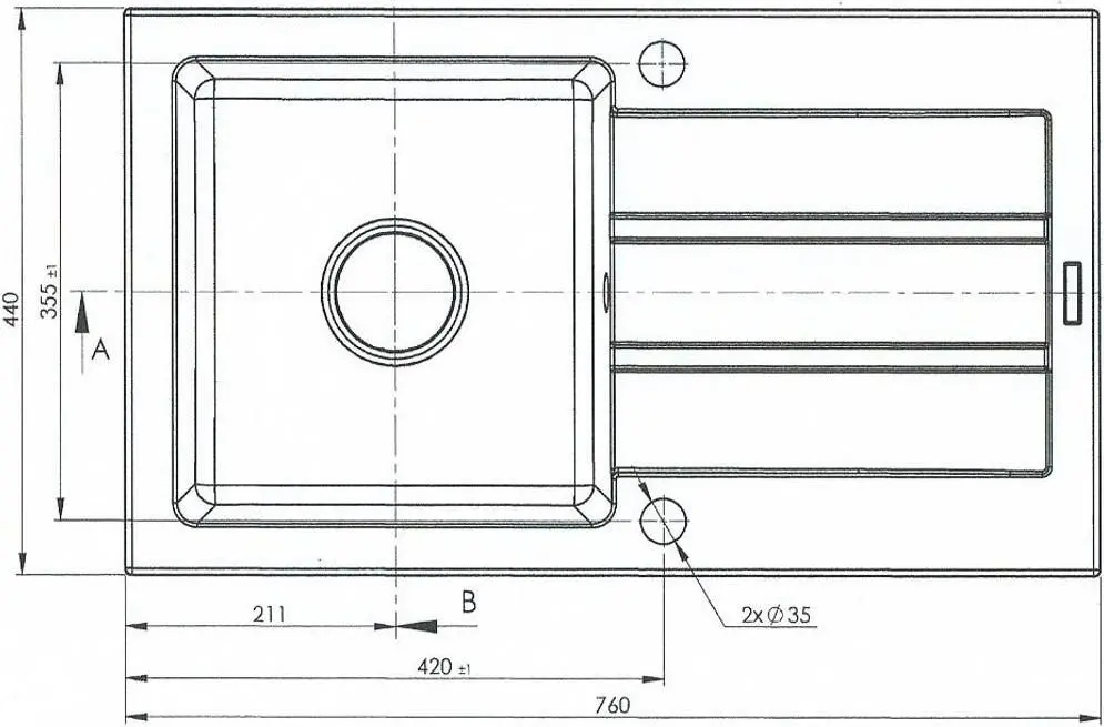 Chiuveta Maidsinks Promo 76x44 1B 1D (Gray)