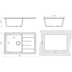 Кухонная мойка Marrbaxx Джоли Z161Q8 (Dark Gray Gloss) Thumb