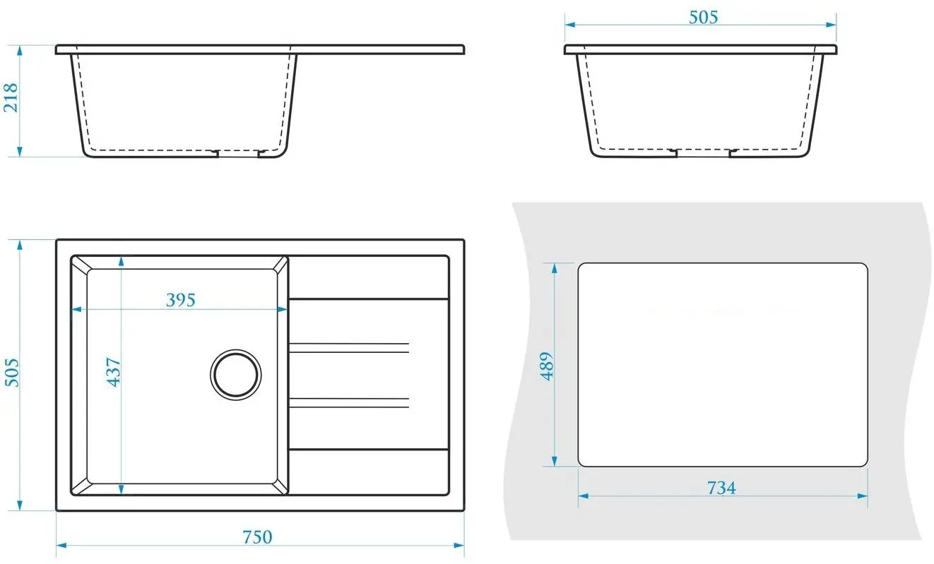 Кухонная мойка Marrbaxx Джоли Z161Q8 (Dark Gray Gloss) - 3