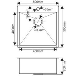 Chiuveta Melana ProfLine D5050HB (Satin/Graphite) Thumb