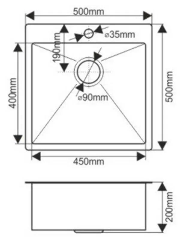 Мойка Melana ProfLine D5050HG (Satin/Gold)