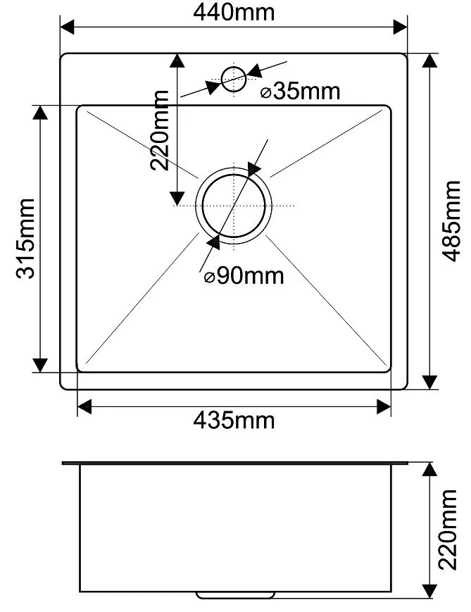 Chiuveta Melana ProfLine H44485 (Satin)