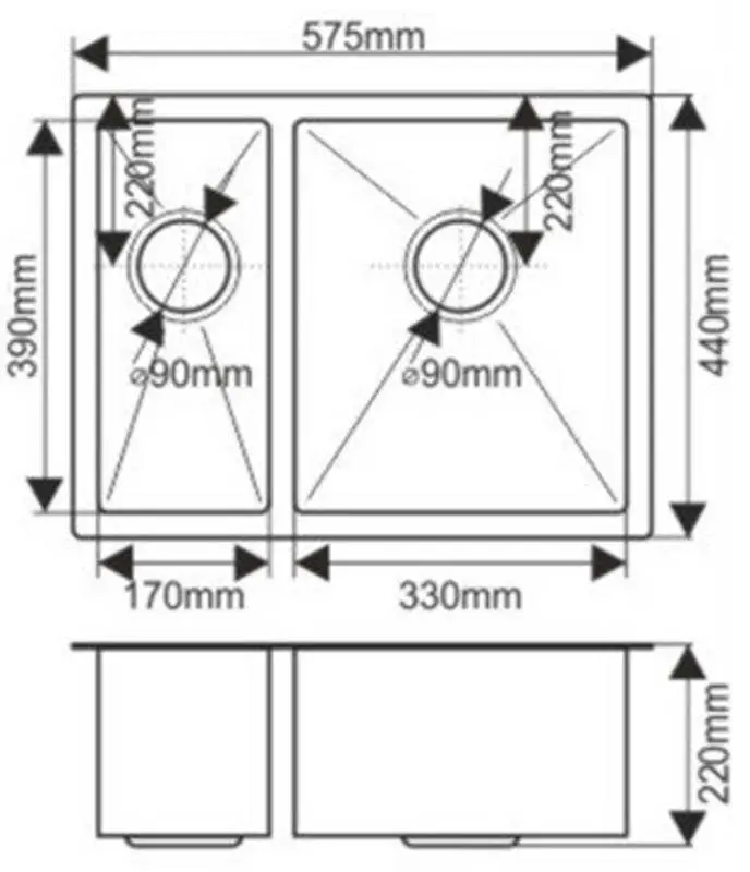 Chiuveta Melana ProfLine H57544 (Satin)