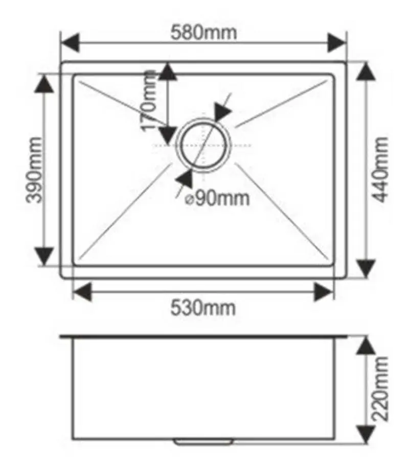 Chiuveta Melana ProfLine H5844 (Satin)