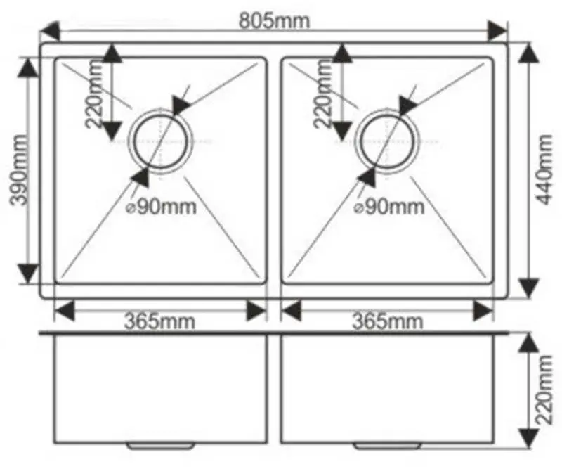 Мойка Melana ProfLine H80544 (Satin)