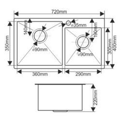 Chiuveta Melana ProfLine S7240HB (Satin/Graphite) Thumb