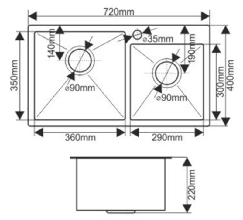 Chiuveta Melana ProfLine S7240HB (Satin/Graphite)