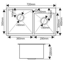 Chiuveta Melana ProfLine S7240HG (Satin/Gold) Thumb